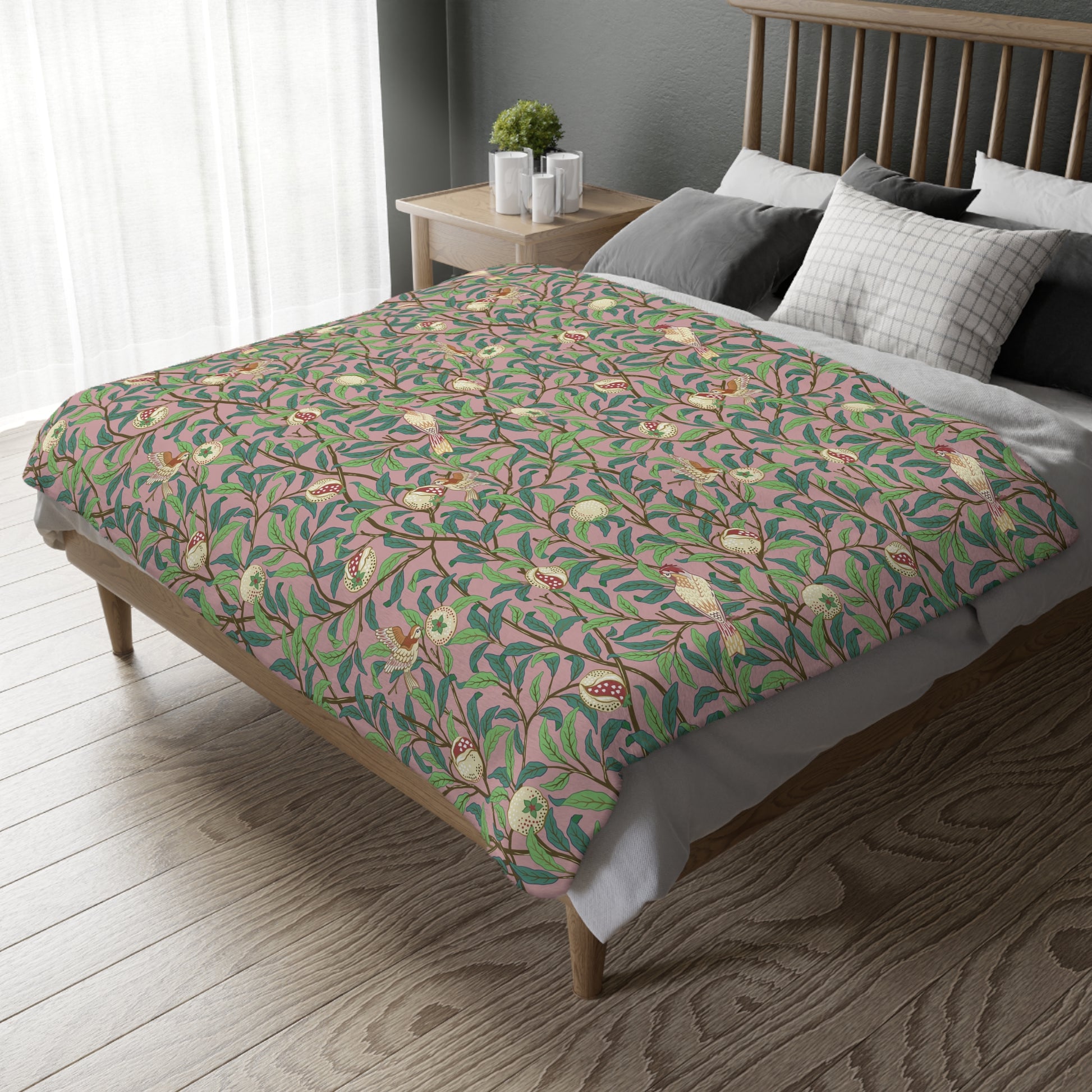 william-morris-co-luxury-velveteen-minky-blanket-two-sided-print-bird-and-pomegranate-collection-rosella-parchment-8