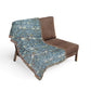 Woven Cotton Blanket inspired by William Morris - Bird Collection (Blue)