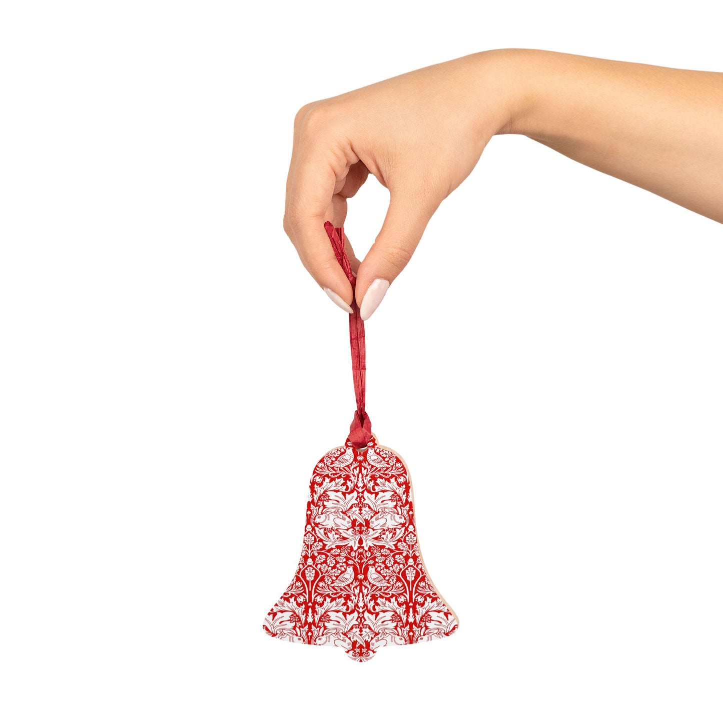 Wooden Christmas Ornaments inspired by William Morris - Brer Rabbit Collection (Red)
