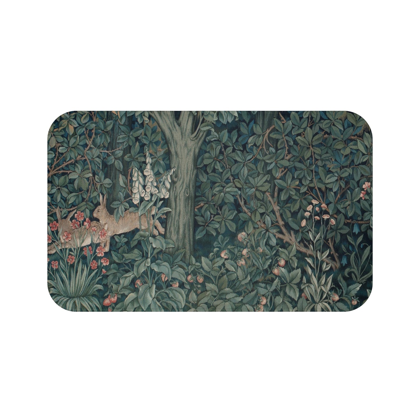 william-morris-co-microfibre-bath-mat-green-forest-collection-rabbit-2