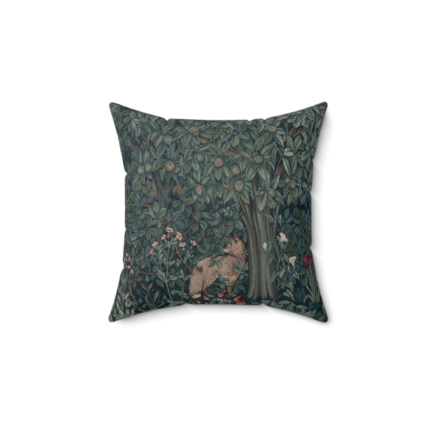 william-morris-co-faux-suede-cushion-green-forest-collection-fox-2