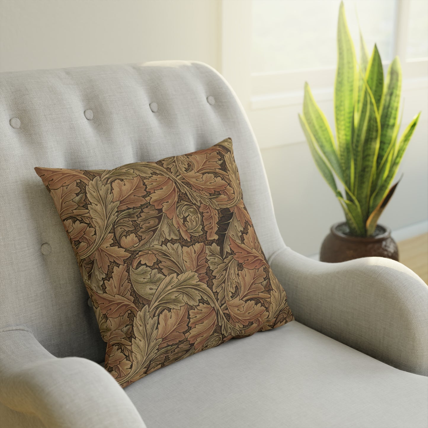 william-morris-co-cotton-drill-cushion-and-cover-acanthus-collection-brown-7