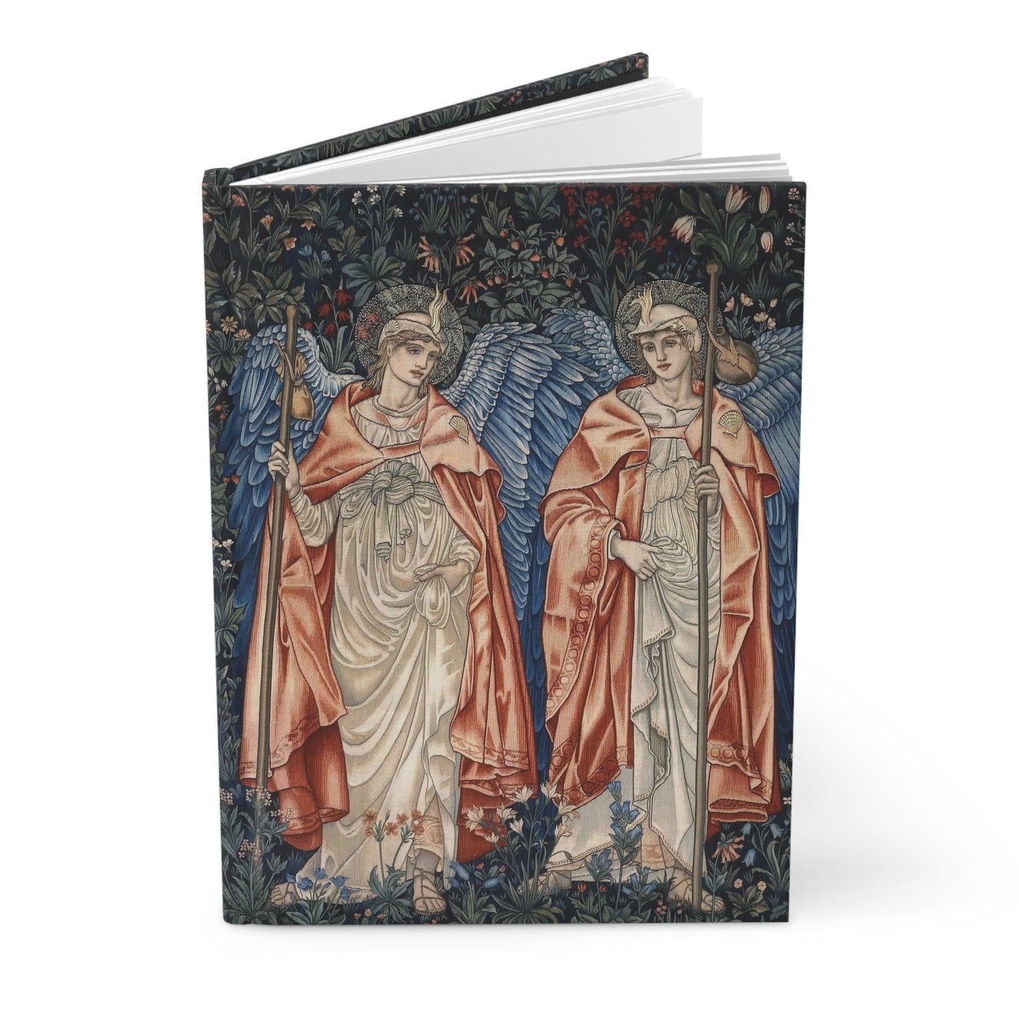 Lined Hardcover Journal inspired by William Morris - Angeli Ministrantes Collection