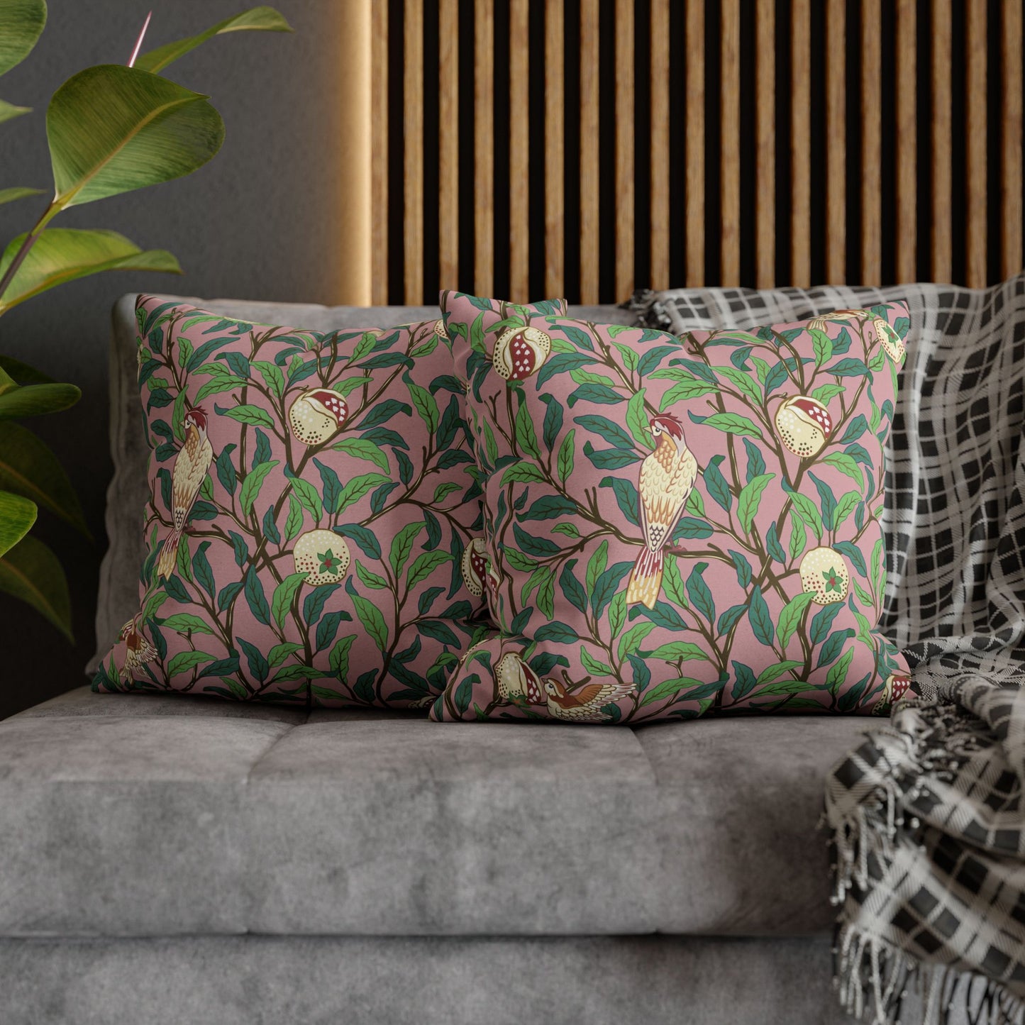 Cushion Cover inspired by William Morris - Bird and Pomegranate Collection (Rosella)