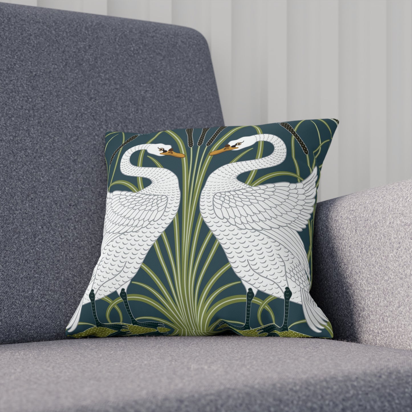 Cotton Drill Cushion inspired by William Morris -