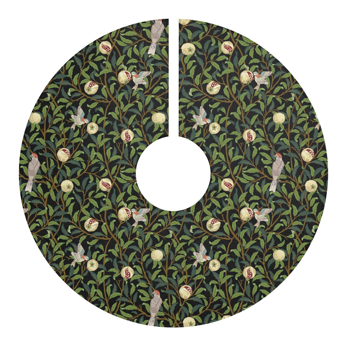 Christmas Tree Skirt inspired by William Morris - Bird & Pomegranate Collection (Onyx)