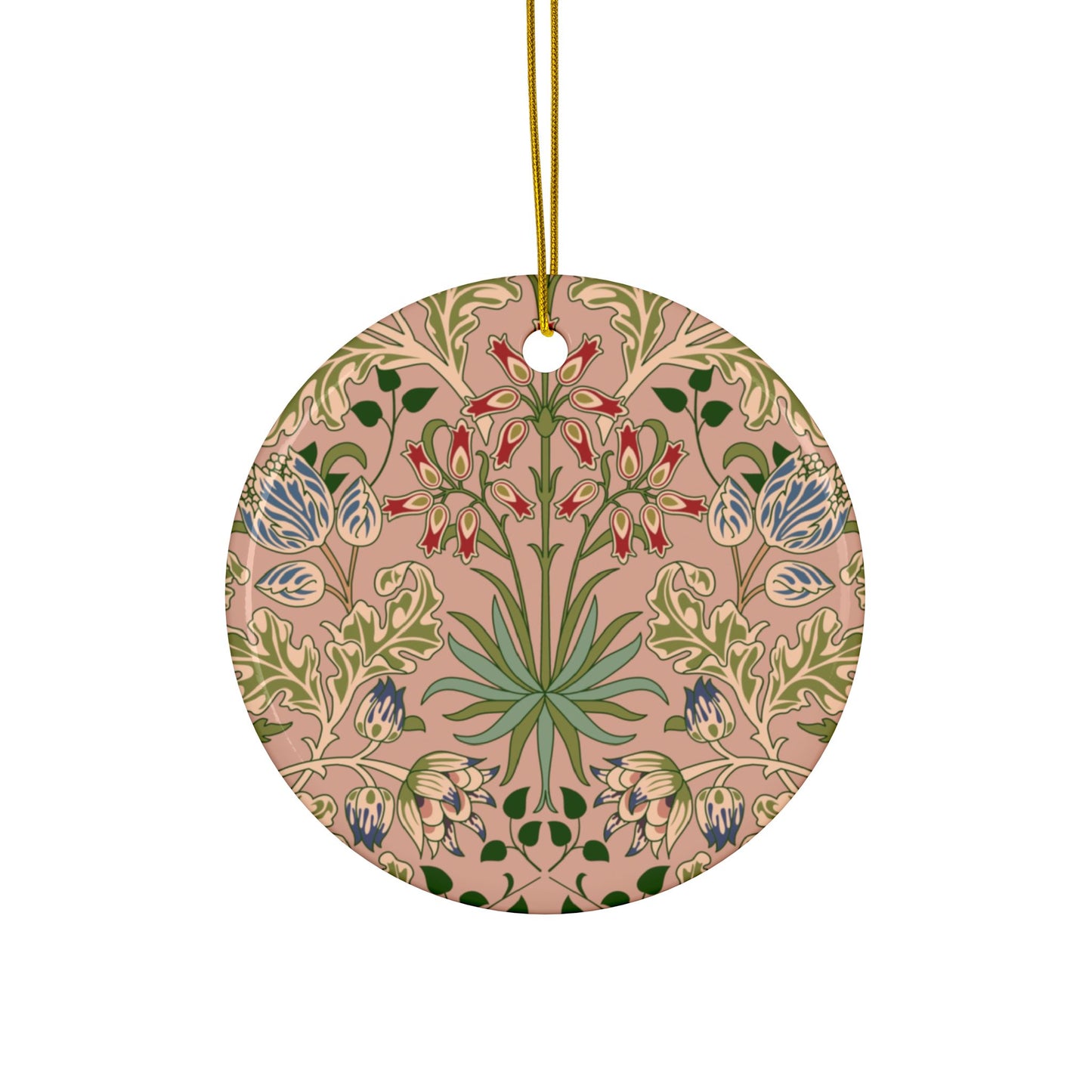 Ceramic Christmas Ornaments inspired by William Morris - Hyacinth Collection (Blossom) - Double Sided Print: 1pc, 3pcs, 5pcs, 10pcs