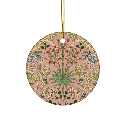 Ceramic Christmas Ornaments inspired by William Morris - Hyacinth Collection (Blossom) - Double Sided Print: 1pc, 3pcs, 5pcs, 10pcs