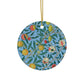 Ceramic Christmas Ornaments inspired by William Morris - Four Fruits Collection (Sky) - Double Sided Print: 1pc, 3pcs, 5pcs, 10pcs