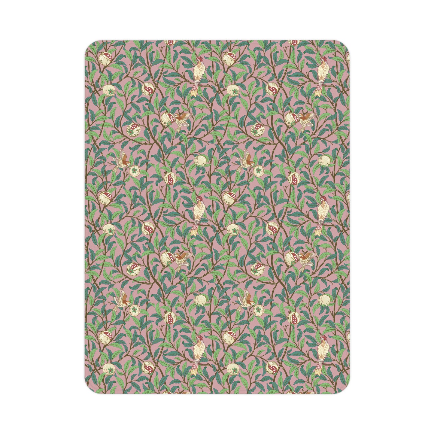 Toddler Blanket inspired by William Morris - Bird & Pomegranate Collection (Rosella)