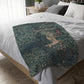 Luxury Velveteen Minky Blanket inspired by William Morris (Two-sided print) - Greenery Collection (Dear)