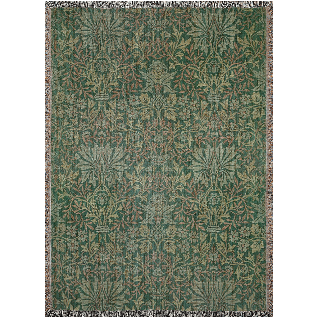 william-morris-co-woven-cotton-blanket-with-fringe-flower-garden-collection-1