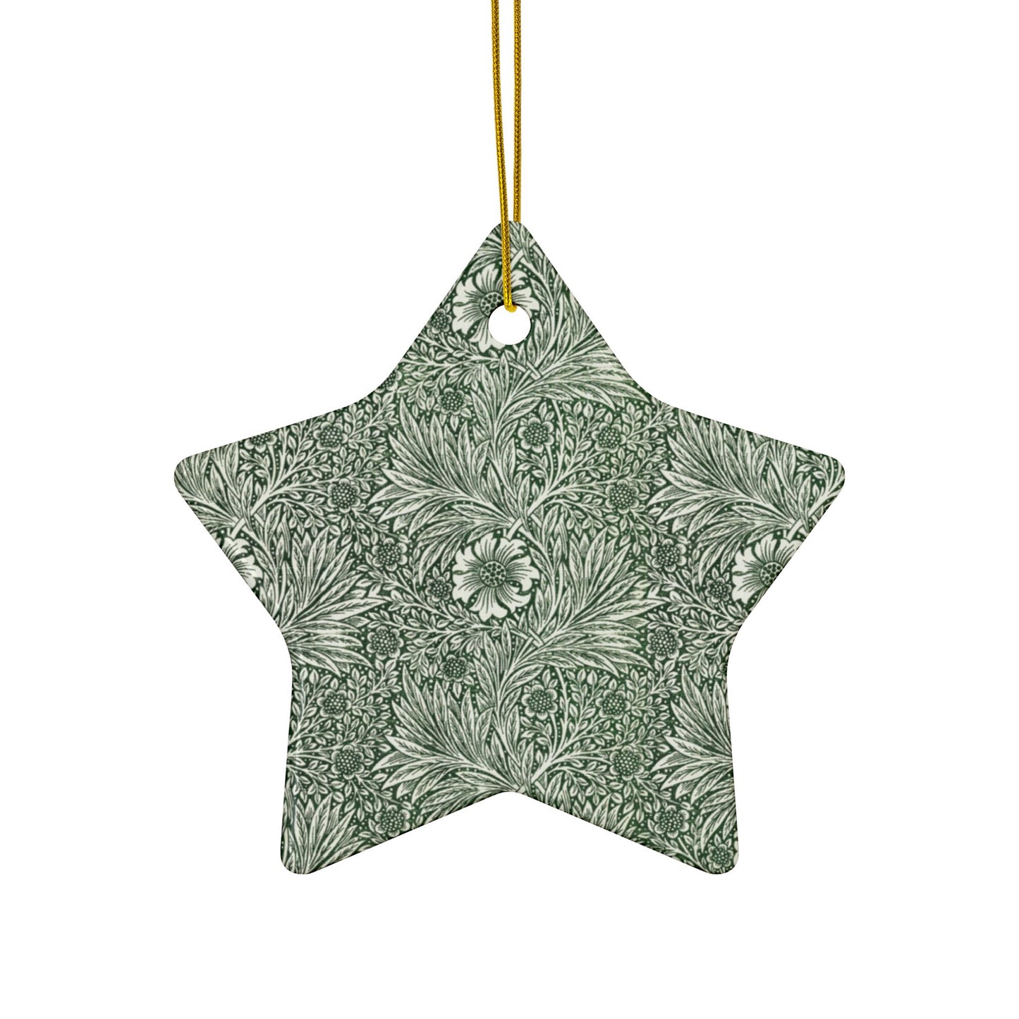 Ceramic Christmas Ornaments inspired by William Morris - Marigold Collection - Double Sided Print: 1pc, 3pcs, 5pcs, 10pcs