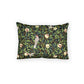 Decorative pillow with nature-themed pattern on a white background