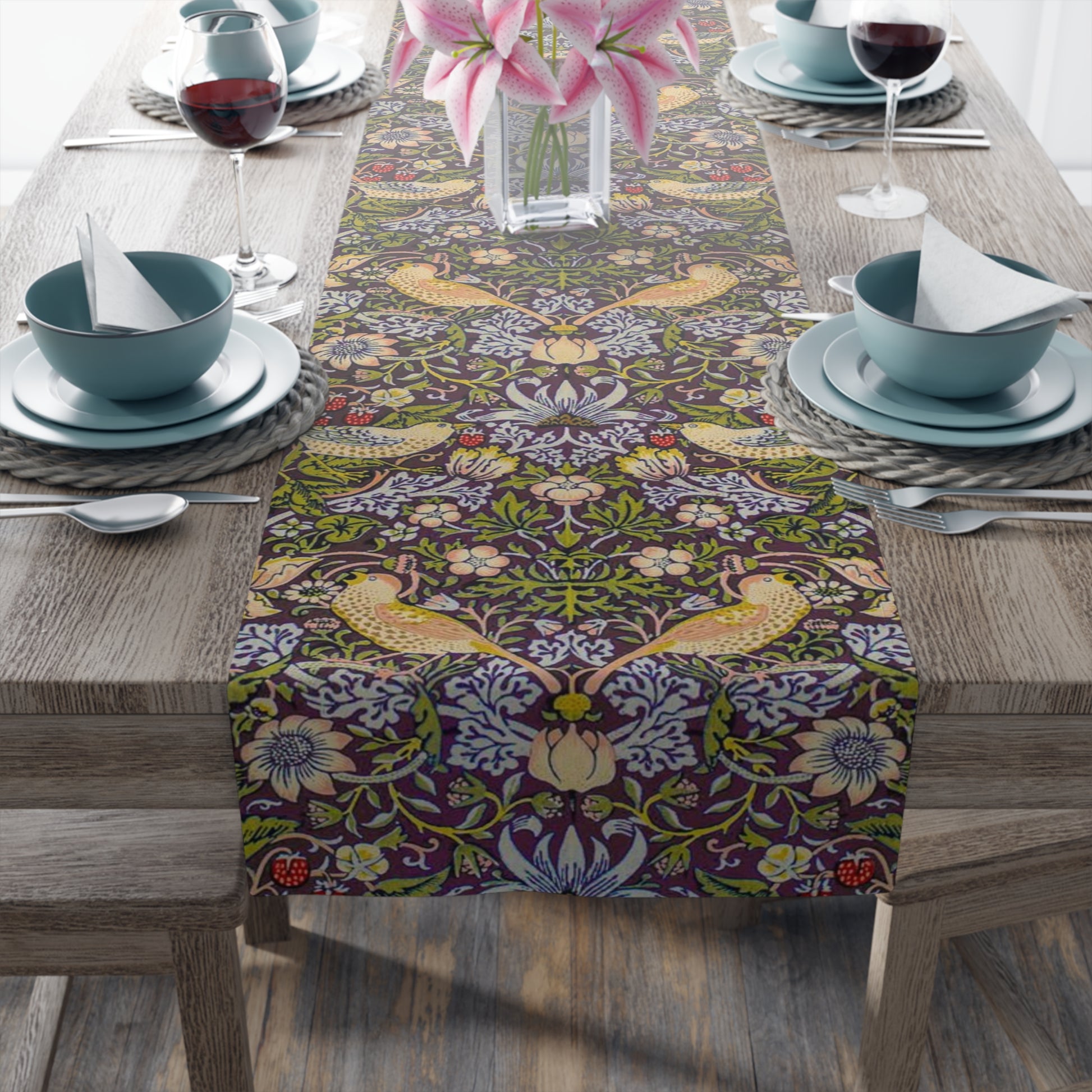 william-morris-co-table-runner-strawberry-thief-collection-damson-7