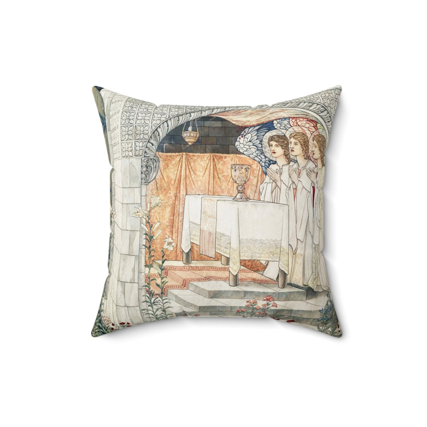 Faux Suede Cushion inspired by William Morris -