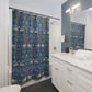 Shower Curtain inspired by William Morris - Bird Collection (Blue)