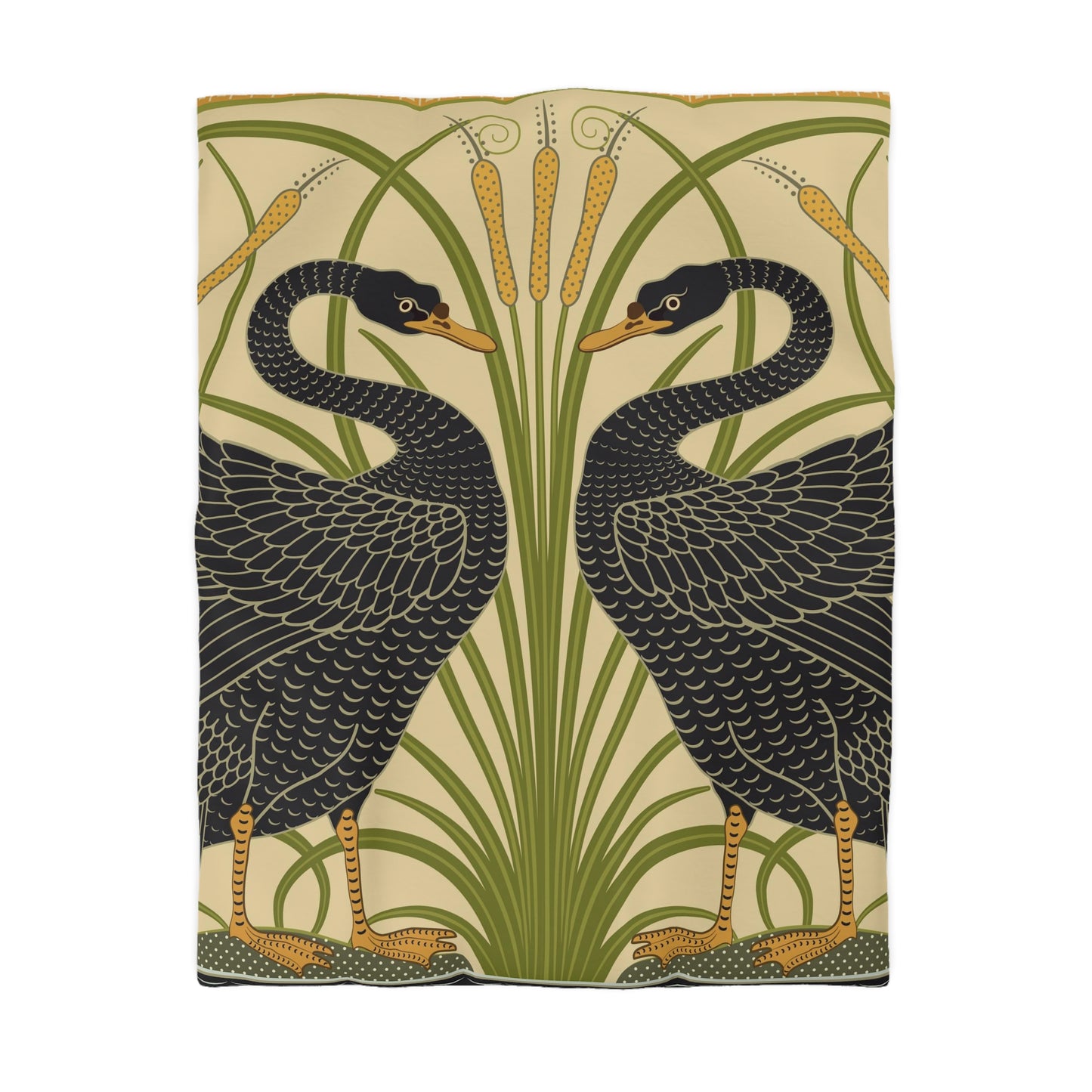 Duvet Cover inspired by William Morris - Black Swan Collection (Cygnus Aatratus)