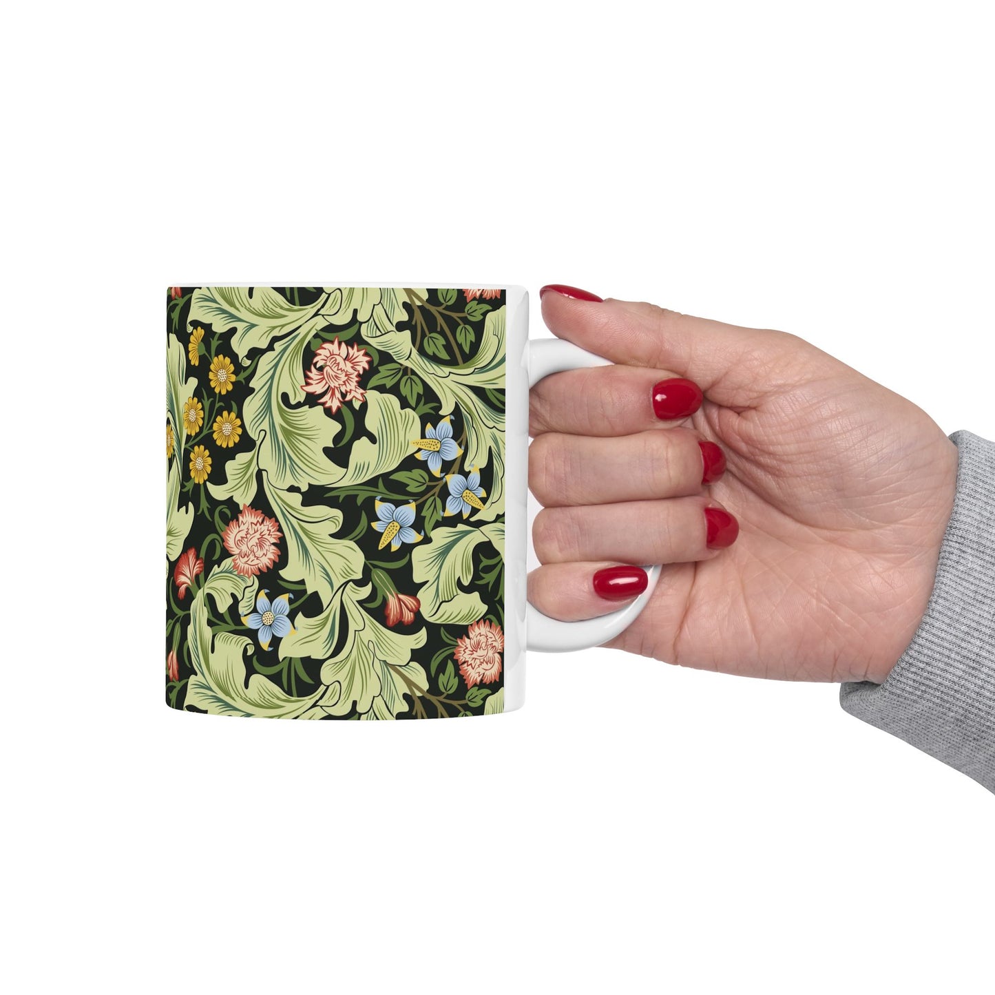 Ceramic Mug inspired by William Morris - Leicester Collection (Green)