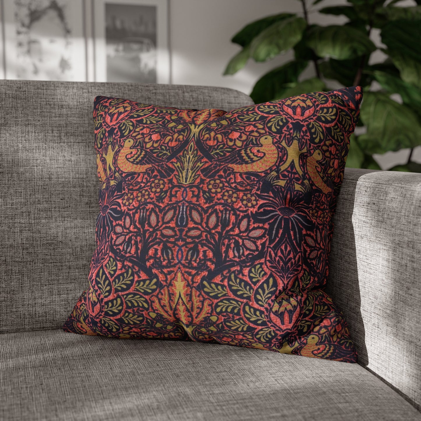 William Morris & Co Spun Poly Cushion Cover - Dove and Rose Collection