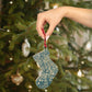 Wooden Christmas Ornaments inspired by William Morris - Melsetter Collection (Evergreen Teal)