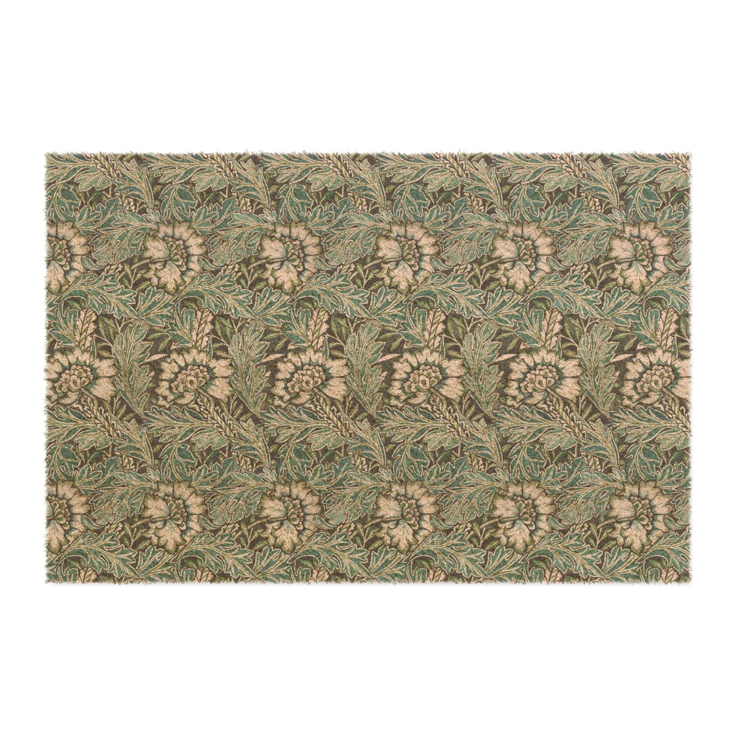Coconut Coir Doormat inspired by William Morris - Anemone Collection (Aqua)