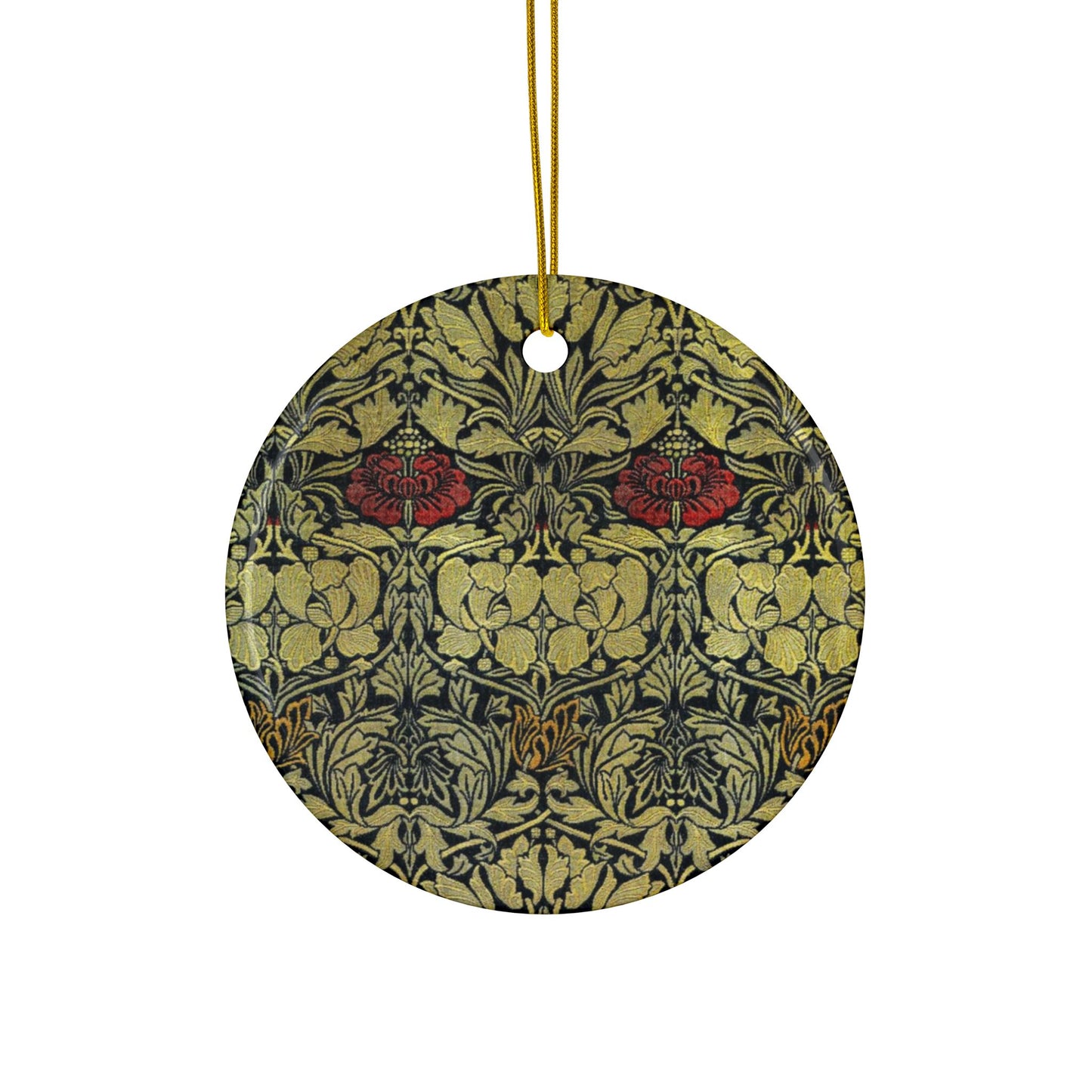 Ceramic Christmas Ornaments inspired by William Morris - Tulip & Rose Collection - Double Sided Print: 1pc, 3pcs, 5pcs, 10pcs