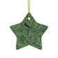 Ceramic Christmas Ornaments inspired by William Morris - Acanthus Collection (Green) - Double Sided Print: 1pc, 3pcs, 5pcs, 10pcs