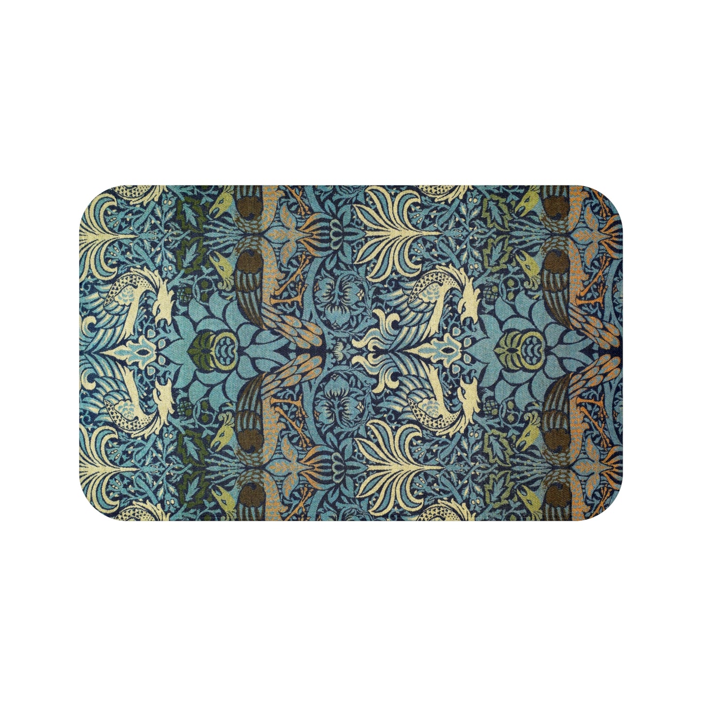 Bath Mat inspired by William Morris - Peacock and Dragon Collection