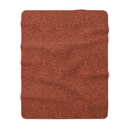 william-morris-co-sherpa-fleece-blanket-acorn-and-oak-leaves-collection-rust-3