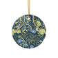 Ceramic Christmas Ornaments inspired by William Morris - Seaweed Collection (Blue Flower) - Double Sided Print: 1pc, 3pcs, 5pcs, 10pcs