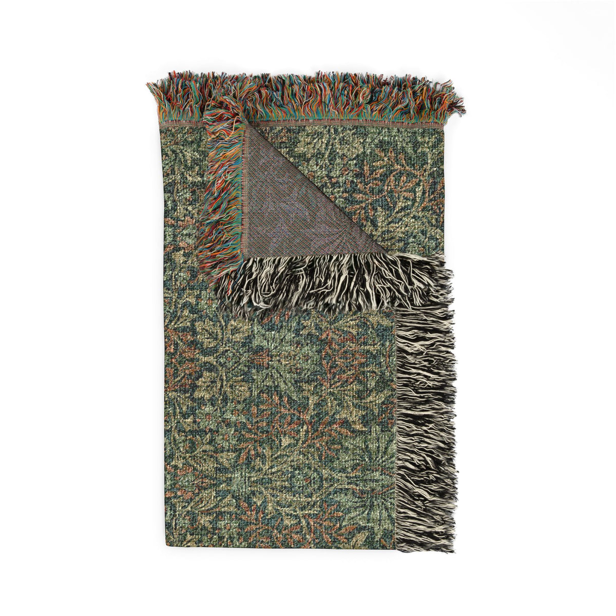 Woven Cotton Blanket inspired by William Morris - Flower Garden Collection