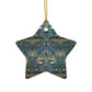 Ceramic Christmas Ornaments inspired by William Morris - Peacock & Dragon Collection - Double Sided Print: 1pc, 3pcs, 5pcs, 10pcs