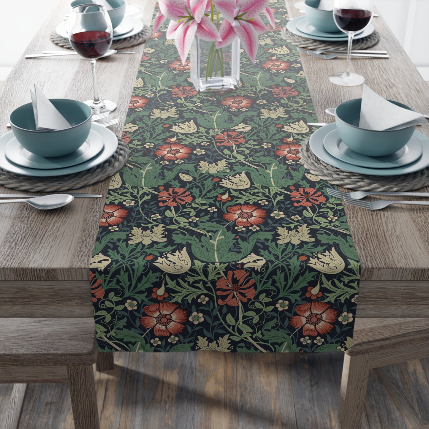 Table Runner inspired by William Morris - Compton Collection (Hill Cottage)