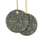 Ceramic Christmas Ornaments inspired by William Morris - Wandle Collection (Grey) - Double Sided Print: 1pc, 3pcs, 5pcs, 10pcs