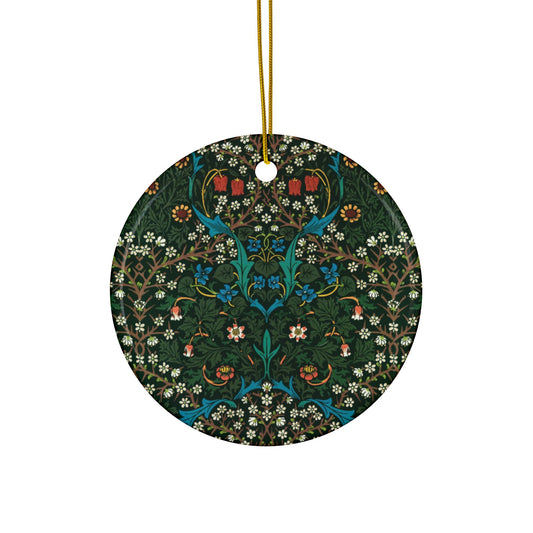 Ceramic Christmas Ornaments inspired by William Morris - Tulip Collection - Double Sided Print: 1pc, 3pcs, 5pcs, 10pcs