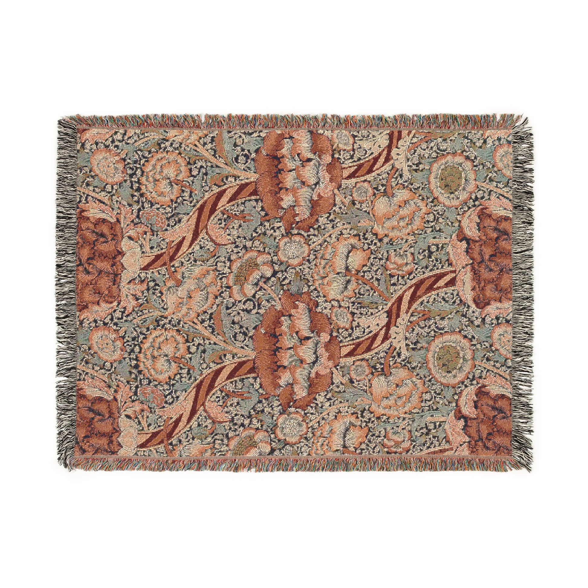 woven-cotton-blanket-by-william-morris-wandle-collection-red-4