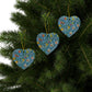 Ceramic Christmas Ornaments inspired by William Morris - Four Fruits Collection (Sky) - Double Sided Print: 1pc, 3pcs, 5pcs, 10pcs