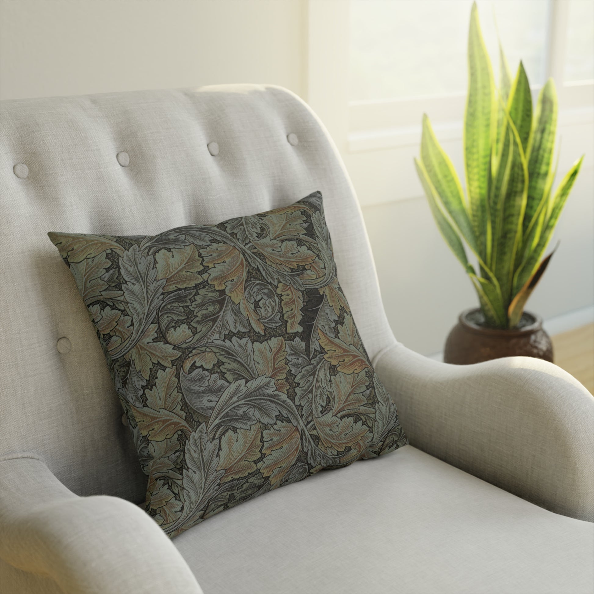 william-morris-co-cotton-drill-cushion-and-cover-acanthus-collection-grey-7