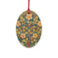 Wooden Christmas Ornaments inspired by William Morris - Rose Wreath Collection