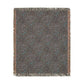 Woven Cotton Blanket inspired by William Morris - Golden Lily Collection (Midnight)