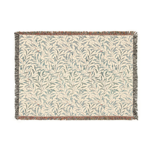 Woven Cotton Blanket inspired by William Morris - Willow Bough Collection