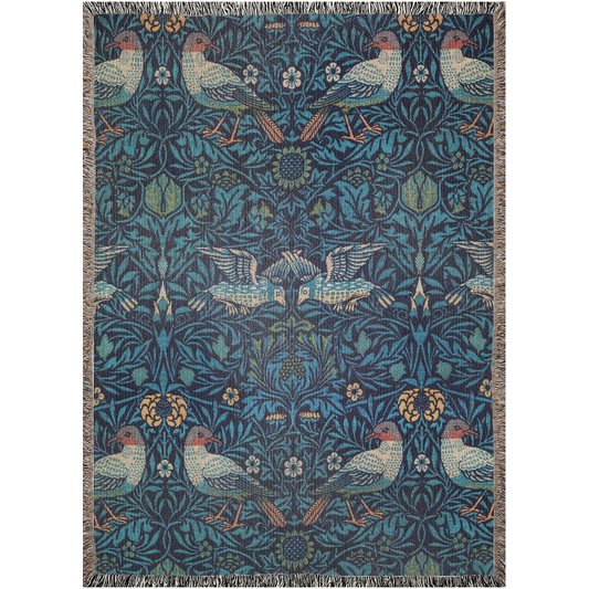 william-morris-co-woven-cotton-blanket-with-fringe-bluebird-collection-1