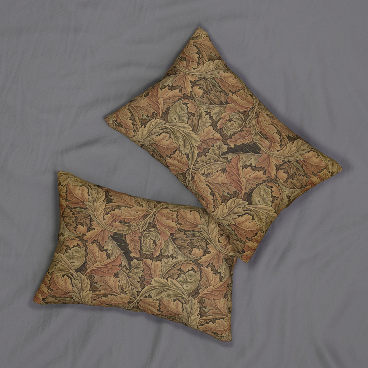 Lumbar Cushion inspired by William Morris - Acanthus Collection (Brown)