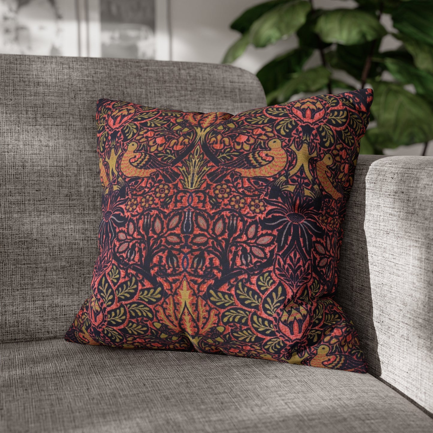 William Morris & Co Spun Poly Cushion Cover - Dove and Rose Collection