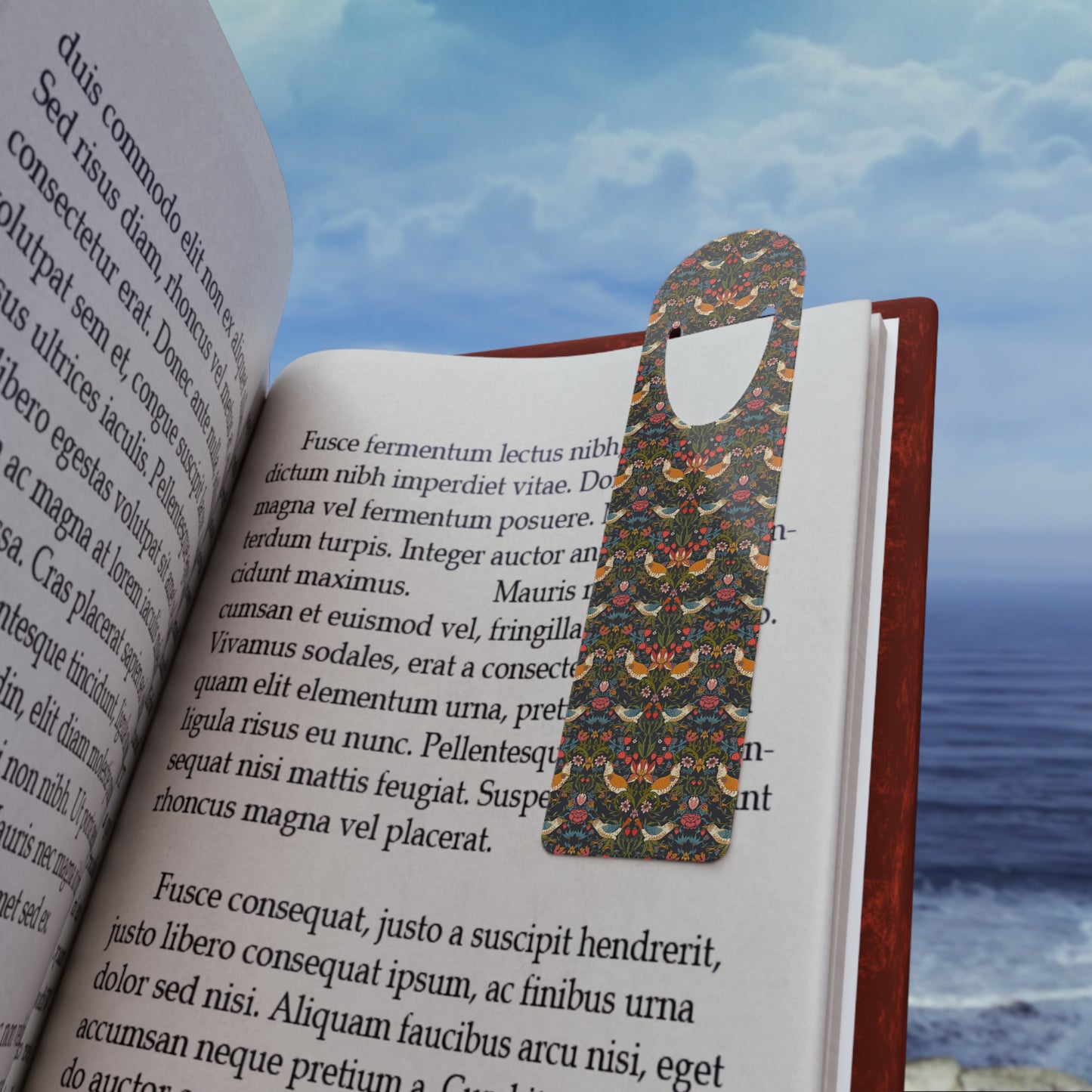 Bookmark inspired by William Morris - Strawberry Thief Collection (Ebony)