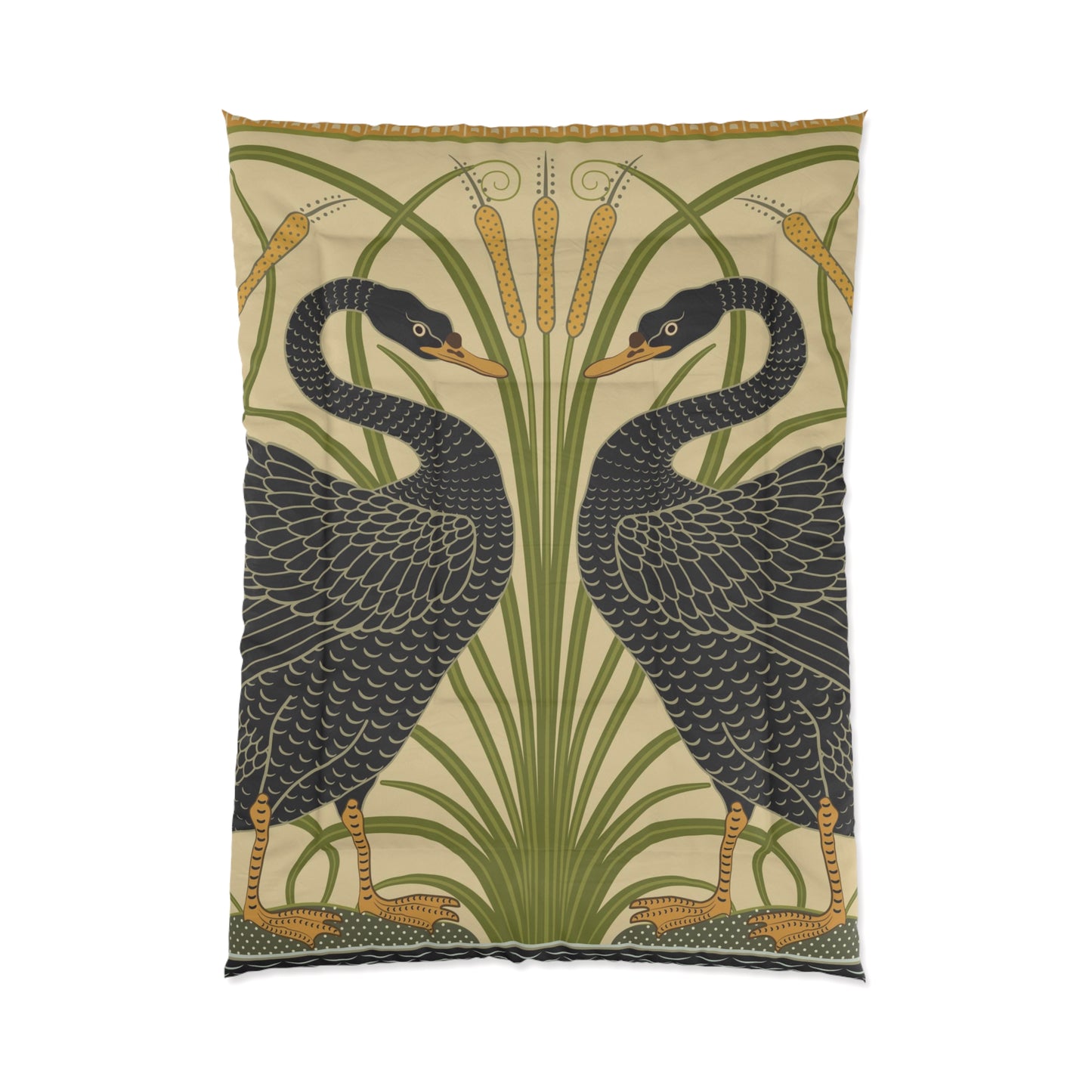 Comforter inspired by William Morris - Black Swan Collection (Cygnus Aatratus)