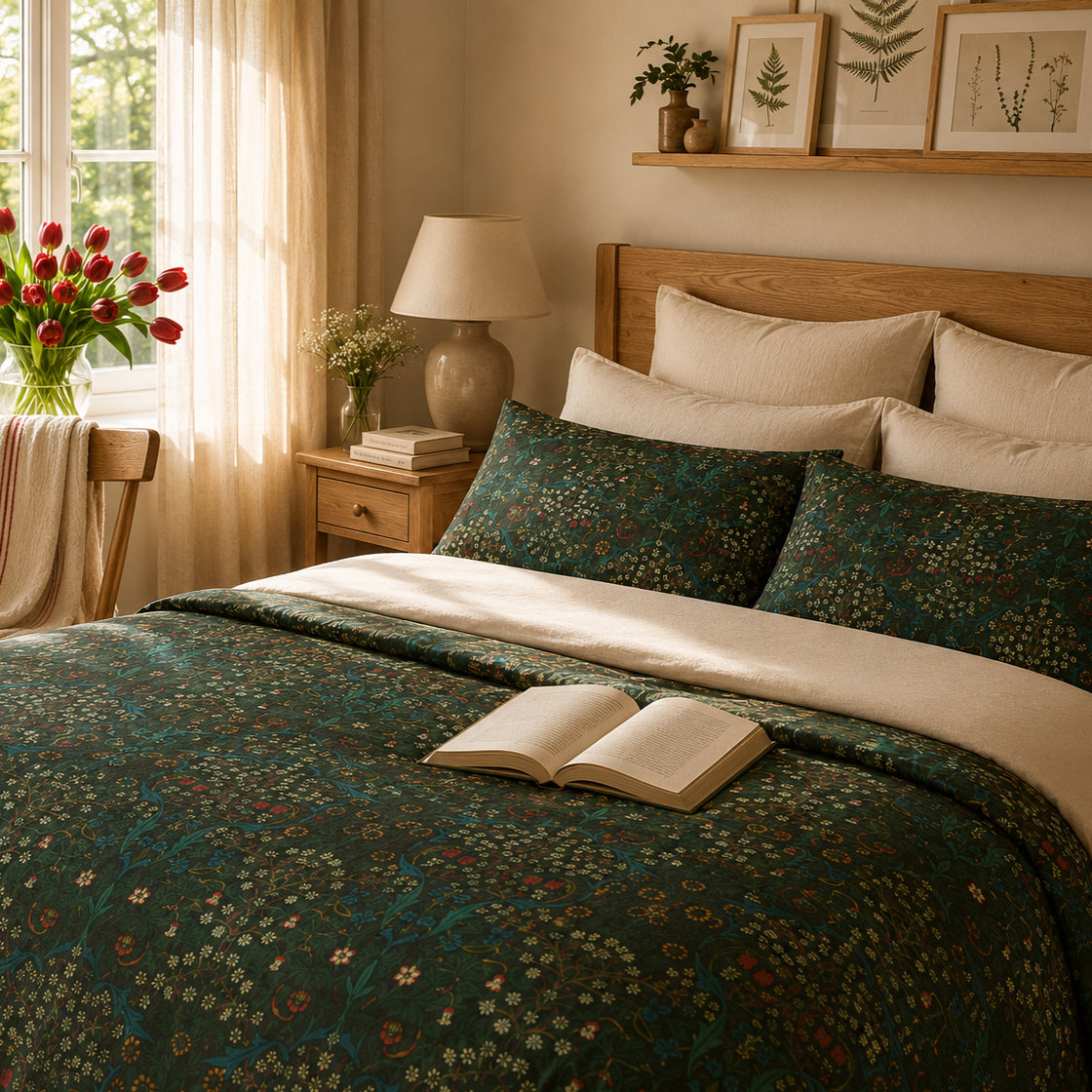 Cotton Duvet Cover inspired by William Morris - Tulip Collection