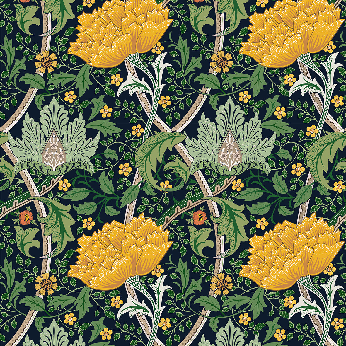 william-morris-co-shower-curtain-chrysanthemum-collection-yellow-3