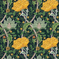 Blackout Window Curtain inspired by William Morris (1 Piece) - Chrysanthemum Collection (Yellow)